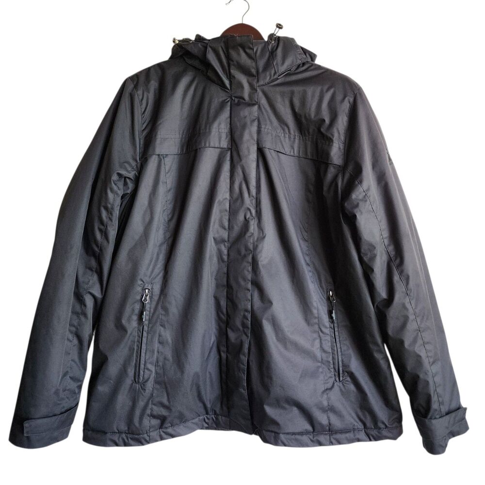 ZeroXposur Black Winter Jacket Coat Womens Size XL Fleece Lined Hooded Excellent